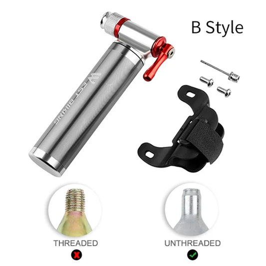 Portable Mini Bicycle Pump, Aluminum Alloy, Ultralight Air CO2 Inflator, Bike Ball Pump, Bicycle Accessories