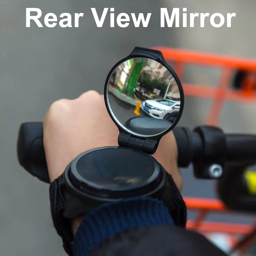 Mini Wearable Bike Safety Rearview Mirror Watch 360 Degree Adjustable Wrist Band Rear View Mirror Road MTB Cycling Accessories