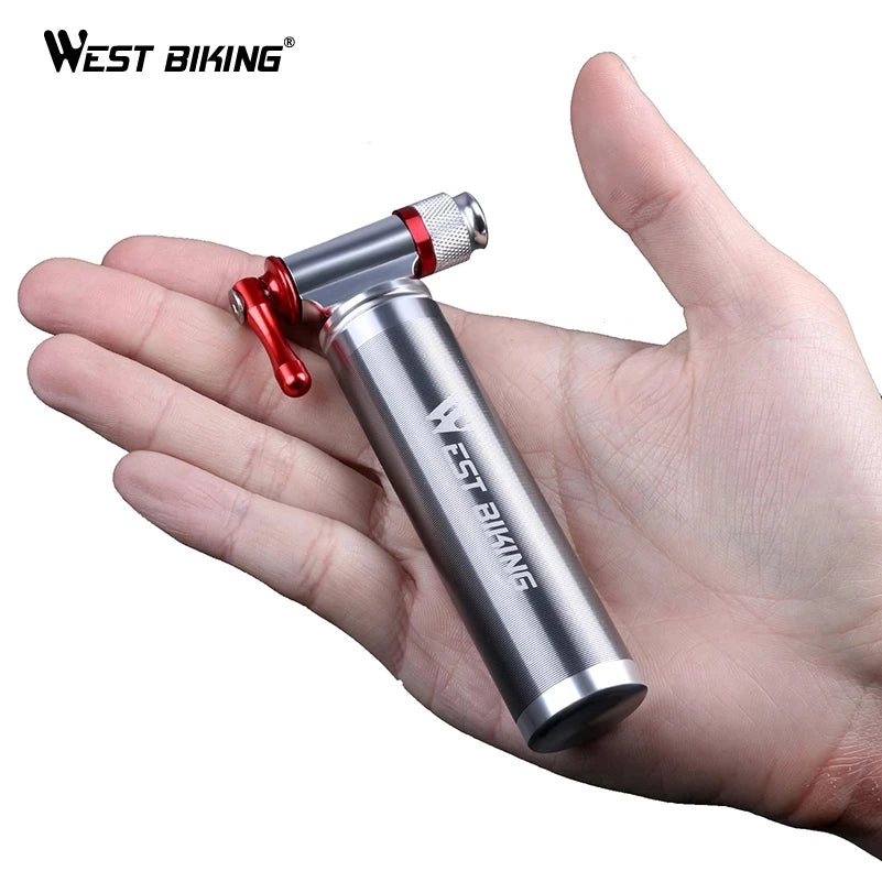 Portable Mini Bicycle Pump, Aluminum Alloy, Ultralight Air CO2 Inflator, Bike Ball Pump, Bicycle Accessories